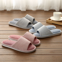2019 Open toe slippers Home home mens and womens indoor soft bottom non-slip cotton slippers leaky toe cotton slippers