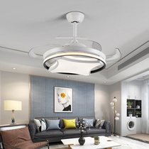 Modern simple ceiling fan lamp invisible one Nordic creative light luxury fashion dining room living room bedroom with fan chandelier
