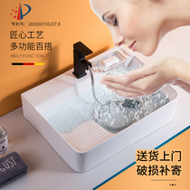  Table with washboard laundry basin Household balcony washing machine side sink sink Ceramic hand washing single countertop basin