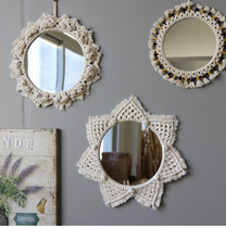 Bohemia wind cotton rope woven mirror Nordic Wall Wall decoration handmade creative homestay decoration mirror tapestry