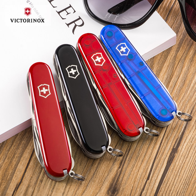 ແທ້ຈິງແລ້ວ Victorinox Swiss Army Knife Swiss Sergeant Knife 91mm Hunter 1.3713 Multifunctional Knife Folding Knife