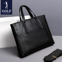 Boutique leather mens bag business casual handbag first layer cowhide shoulder oblique cross computer bag clutch briefcase