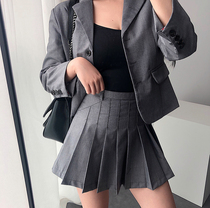 YoungGirlDay Exclusive Custom Academy Wind 100 lap high waist display slim plexiglass dress with safety pants half body short dress