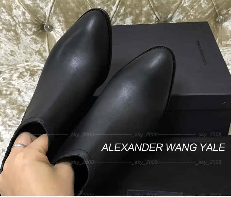 alexander wang戒指官方網站 ALEXANDER WANG YALE AW大王短裸靴子金屬斷缺口根牛皮中高跟女鞋 戒指