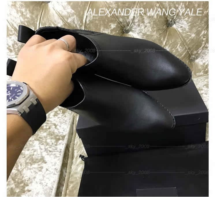 alexander wang戒指官方網站 ALEXANDER WANG YALE AW大王短裸靴子金屬斷缺口根牛皮中高跟女鞋 戒指