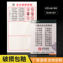 Custom Elevator Use Safety Note Acrylic Signage Management Information Bulletin Board Property A4 Inserts Box Bulletin Board