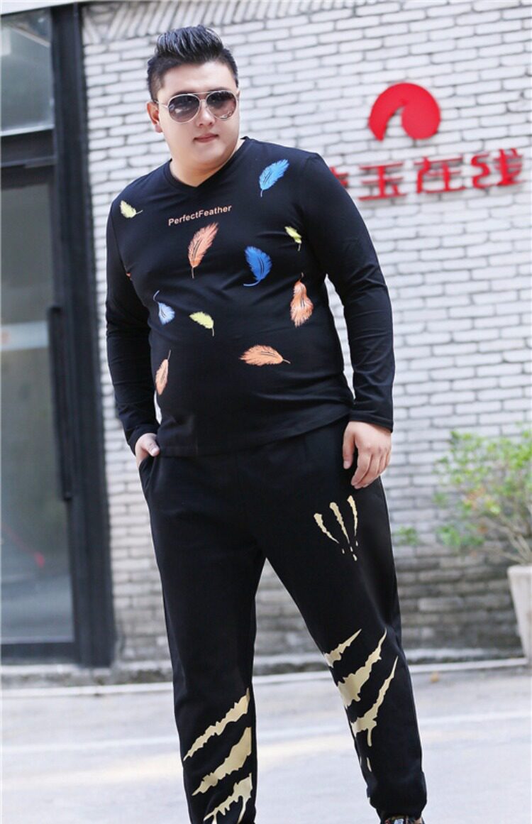 精神小伙胖男休闲裤大码运动裤胖子裤嘻哈肥胖裤加肥