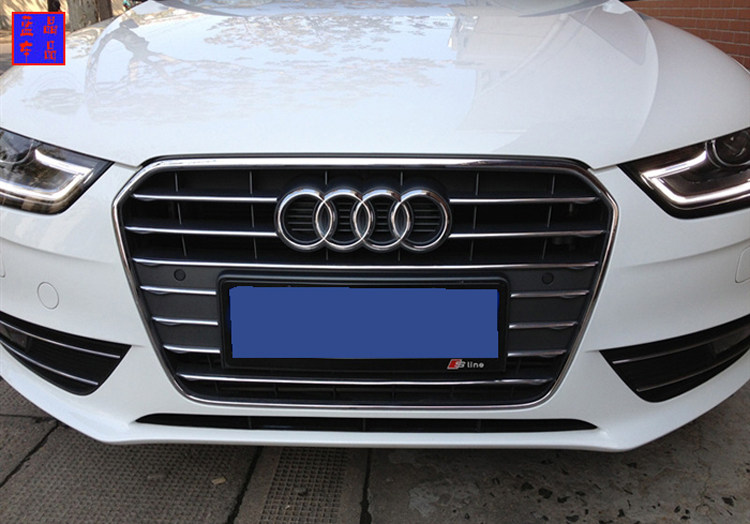 专用于09-15款奥迪a4l专用不锈钢中网亮条镀铬亮条中网装饰条改装