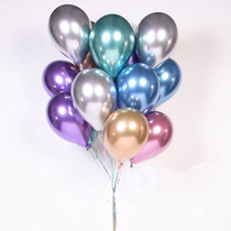 Valentines Day 3 2g metal color latex balloon 12 inch thick pearlescent chrome color balloon Metal texture balloon