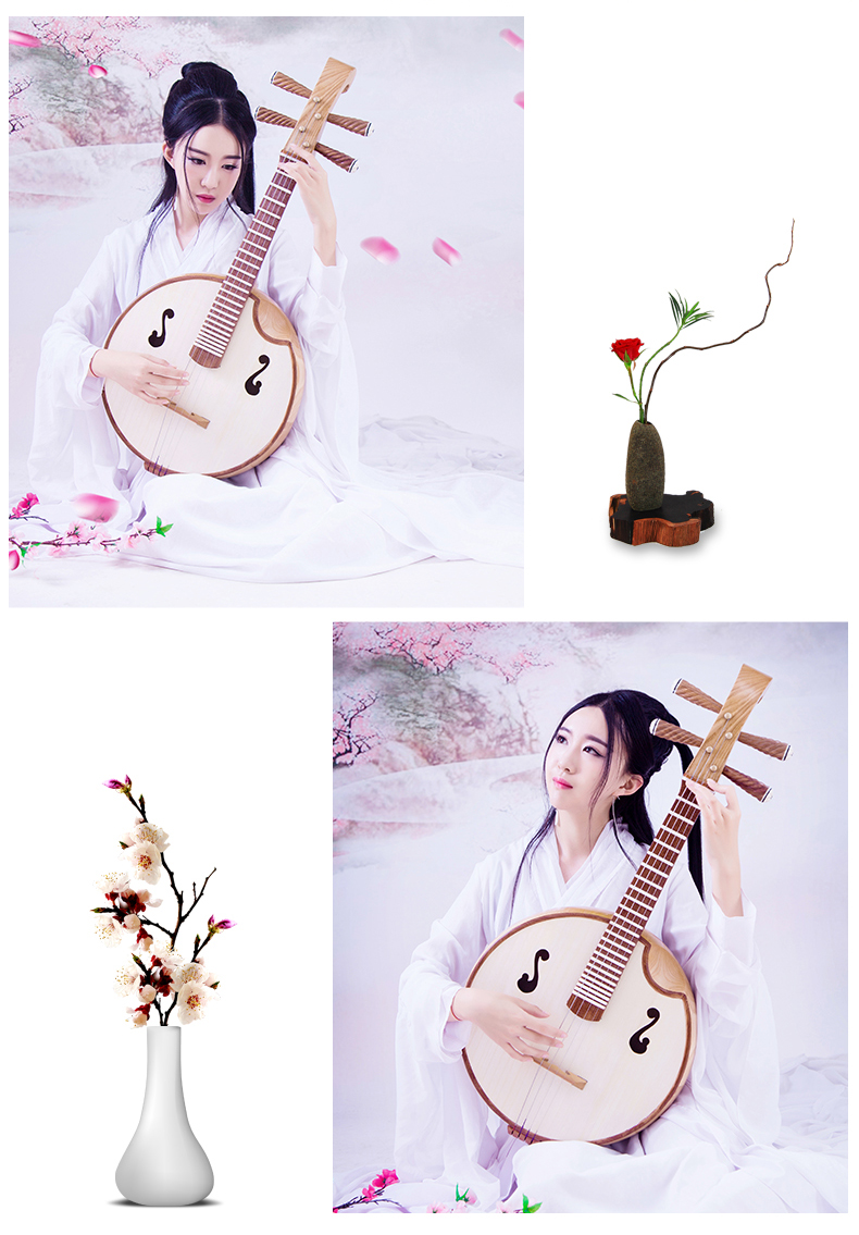 仙声中阮乐器初学者老榆木民族弹拨乐器演奏阮琴小阮手工制作