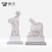 Abstract figures transparent sculpture imitation Crystal Crafts modern simple office desktop study bookcase decorations