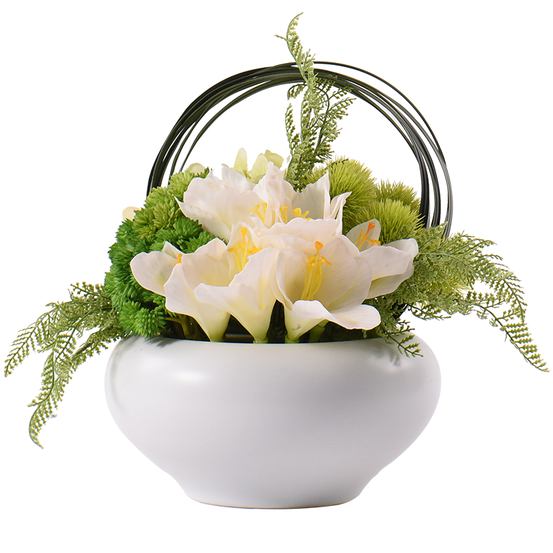 I and contracted white ceramic simulation silk flowers, flowers, floral suit furnishing articles European table MianRuan decorations