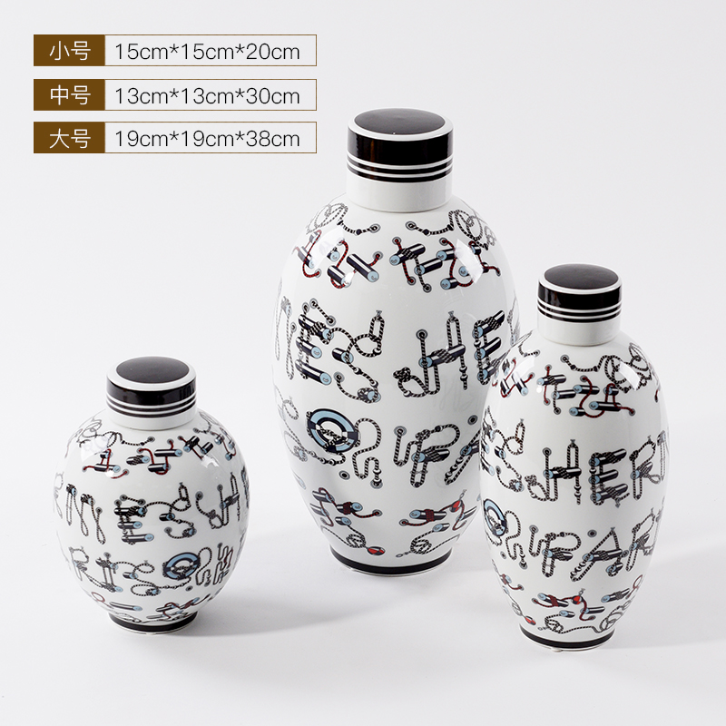 Postmodern contracted ceramic general storage tank furnishing articles European new home sitting room TV ark, porcelain bottle decoration