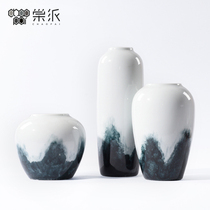 2021 spring and summer new dark green vase flower arrangement pottery pot flower decoration porch shoe cabinet soft decoration