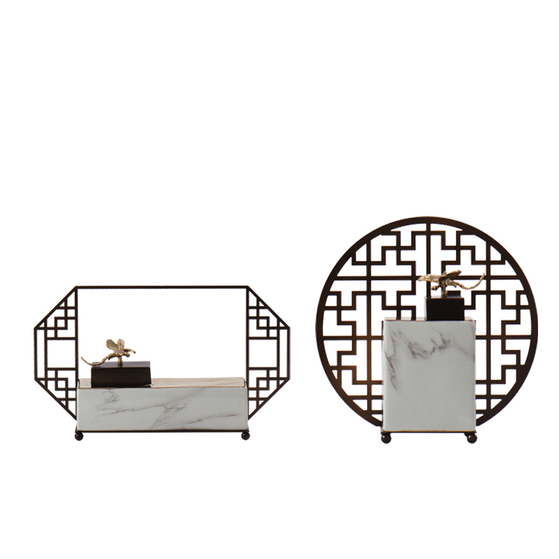 New Chinese style ceramic pot furnishing articles creative metal soft outfit the example room floor porch teahouse study wine accessories