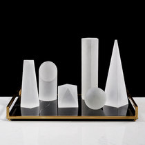 Modern minimalist frosted geometry home furnishings creative three-dimensional graphics resin furnishings living room study bookcase accessories