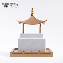 Modern Chinese pavilion building furnishings sales department Hall model room partition wine cabinet Pavilion decoration Tower ornaments