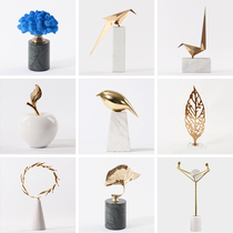 Light luxury metal marble ornaments modern simple model room living room New House entrance partition soft decoration