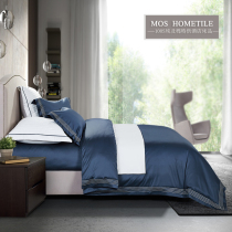 Export 100 Egyptian long-staple cotton four-piece solid color high-grade five-star hotel cotton tribute satin bedding bedding