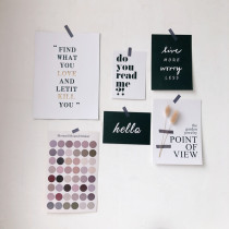 ins wall sticker card Nordic style simple English alphabet black and white cardboard room dormitory wall decoration wall sticker