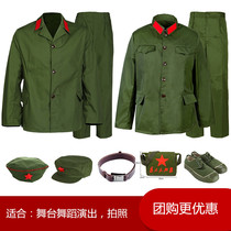 65-style female military uniform suit performance costume filming costume old-fashioned performance costume veteran party Red Guard female soldier uniform lapel