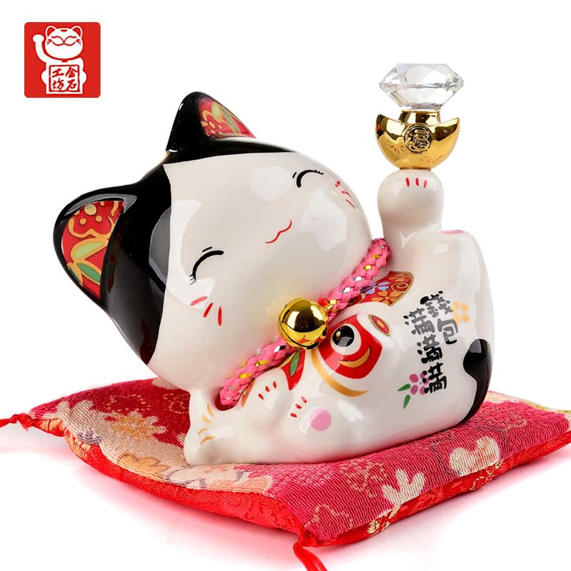 Stone workshop move plutus cat ceramic piggy bank car furnishing articles creative Christmas gift for male and female students and friends