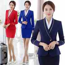 flight attendant uniform career suit women's beauty salon hairdresser workwear hotel restaurant front desk cashier vest work clothes