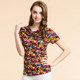 2024 Summer New Silk Swing Collar Printed Short-Sleeved Women's T-Shirt 100% Mulberry Silk Knitted Bottoming Shirt Women's Top