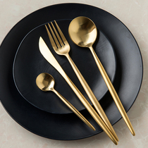 Nordic Creative Stainless Steel Western Dining Cutlery Suit Spoon Coffee Spoon Coffee Spoon With Long Handle Fork Steak Dinner Knife