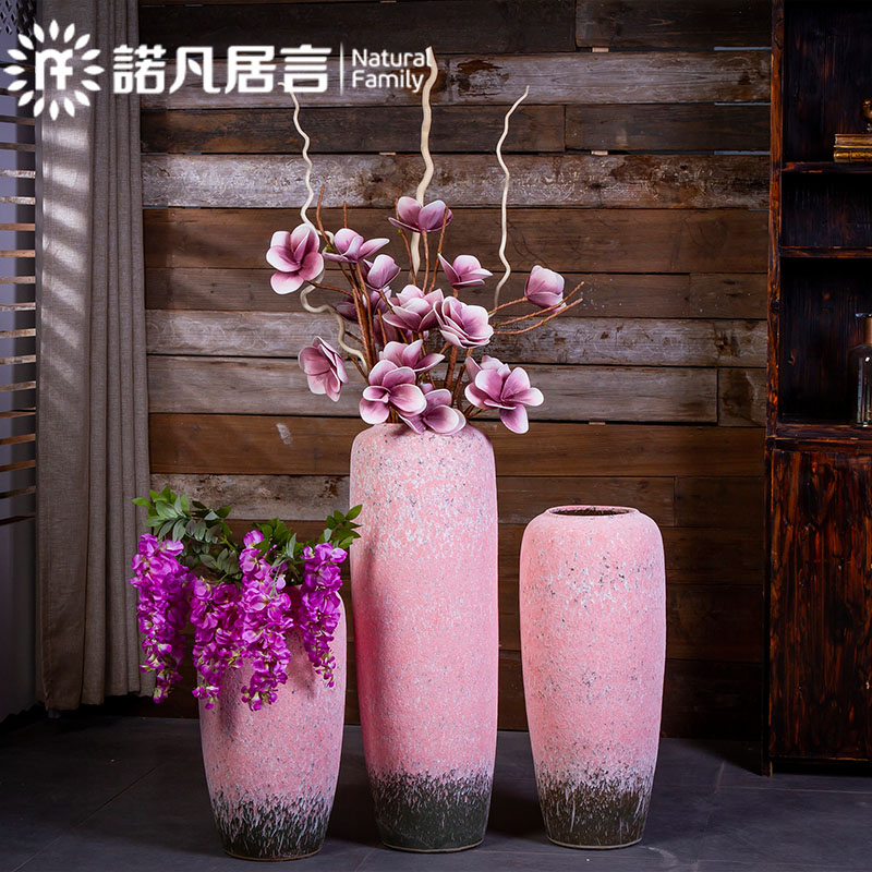 Large ceramic vase coarse pottery do old Japanese Nordic furnishing articles dried flower arranging flowers sitting room be born creative retro decoration