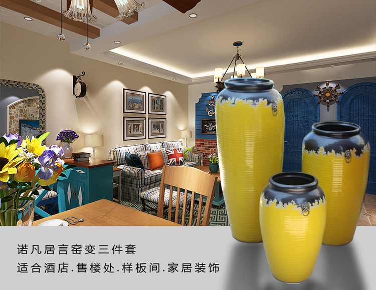 Modern ceramic vase color glaze up landing vase European American sitting room hotel villa place big vase