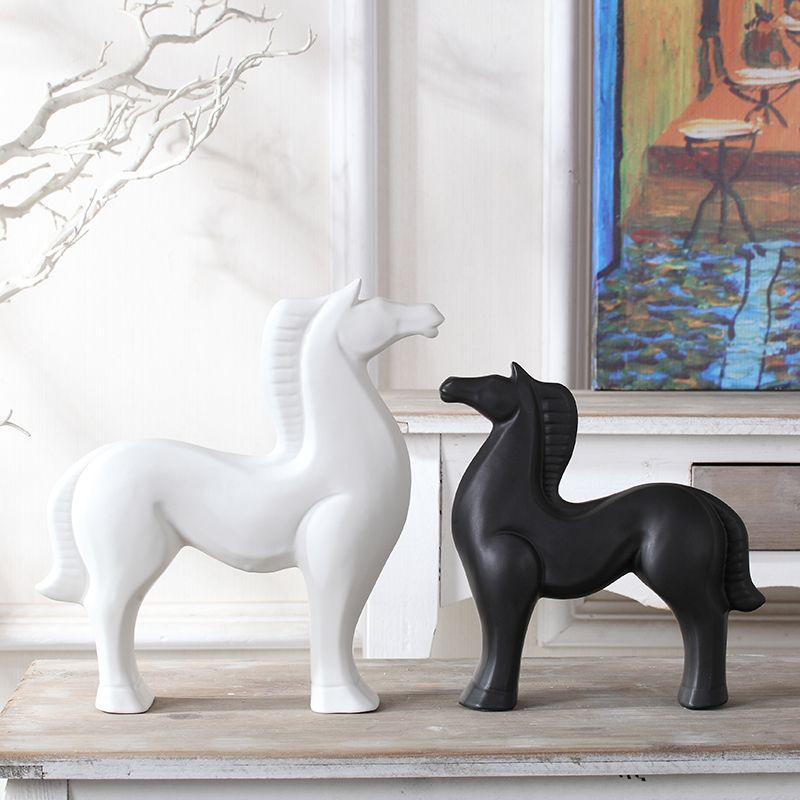 The modern home decoration simple ceramic handicraft horse place of The sitting room TV ark, wine house decoration