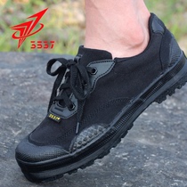 3537 Jiefang shoes mens black training rubber shoes womens workers wear-resistant labor protection shoes Labor deodorant Army training shoes