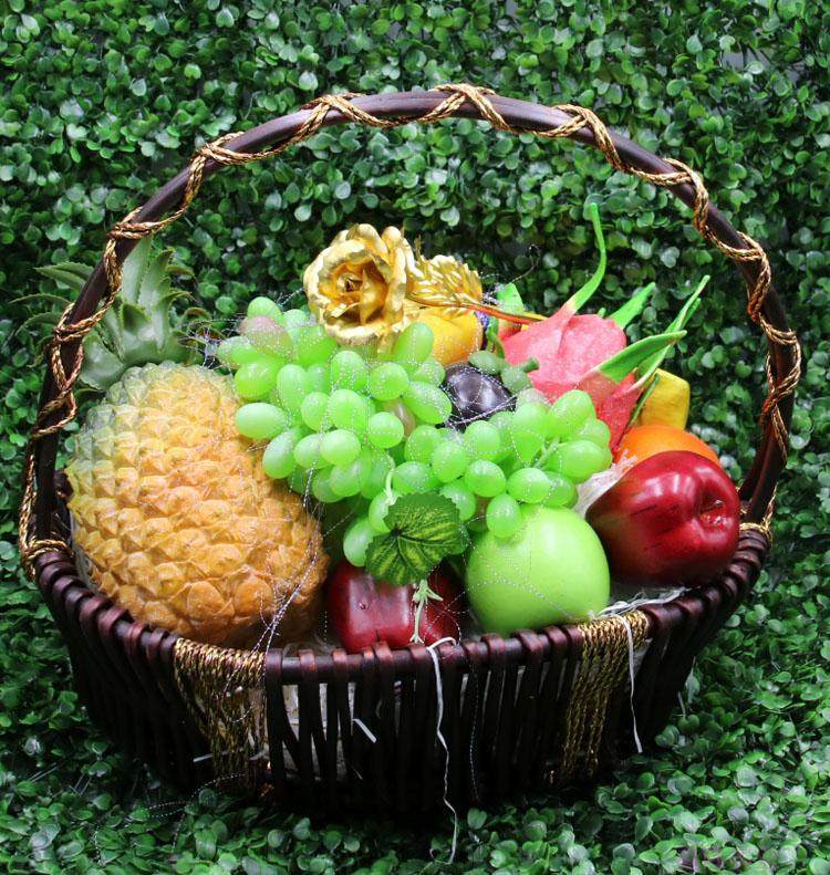 果篮送礼高档手提水果篮柳编藤编礼品包装水果