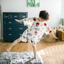 Childrens pajamas boys summer thin short sleeve set Children air conditioning clothing summer boys home clothes