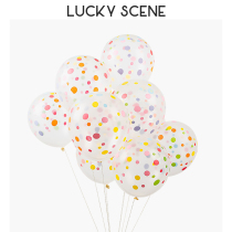 (Auspicious props) 12 inch color fluorescent dot balloon combination 12 sets of latex kindergarten birthday party