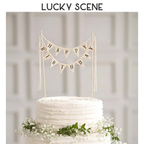 (Auspicious Props) Mori department quality Park Mini triangular flag cake inserts for birthday decorations handmade birthday party