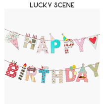 (Auspicious props)Candy hut pull flag Birthday party decoration Childrens room decoration Cute party