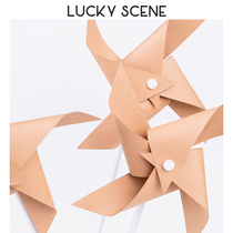 (Auspicious Props) kraft paper color windmill retro handmade toy hand made swing to decorate wedding celebration