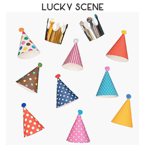 (Auspicious props) Party hat Crown collection Birthday star Korean version birthday hat Party photo festival