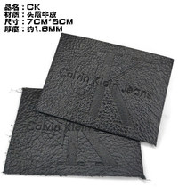 Black front layer cowhide press C leather label K jeans waist brand spot luggage leather brand custom branding trademark