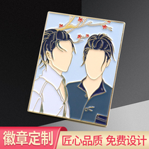 Star portrait metal badge custom stamp diy pin brooch custom key pendant customized