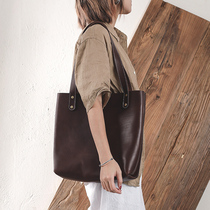 Original design Handmade Tannic Leather Lacquer Famous original design Large capacity Head layer leather handbag handbag handbag