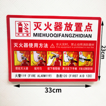 Fire extinguisher placement point identification card Fire extinguisher identification sign prompt card Fire extinguisher use method Stick to the wall