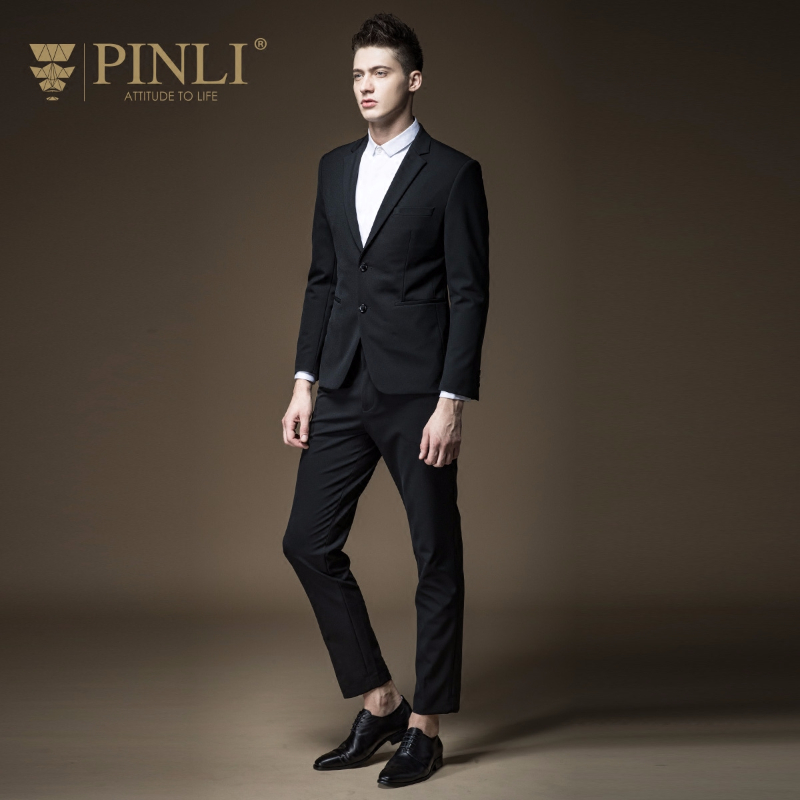 PINLI品立英绅 春季新品男装修身单排扣休闲西装外套潮B163606335产品展示图2