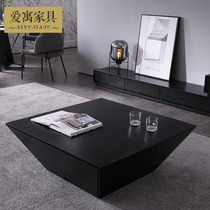 Love house Nordic NISS style modern simple living room small household storage black TV cabinet combination square coffee table