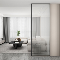 Light and simple entry screen washbasin to block bathroom stainless steel wrought iron partition custom Changhong ultra-white glass