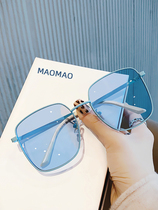 Cula Kinel Han - shaped sunglasses female round long face transparent blue sunglasses street square glasses male