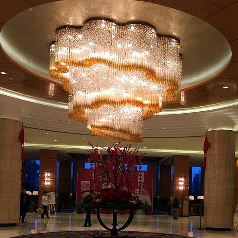 定制灯具豪华酒店水晶灯酒店大堂灯圆形水晶灯工程灯酒店灯商场灯_7折