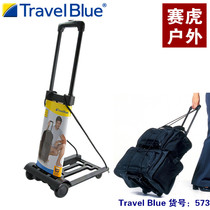 TravelBlue Folding luggage rider trolley Small trailer Travel trolley car Airport lightweight shopping cart